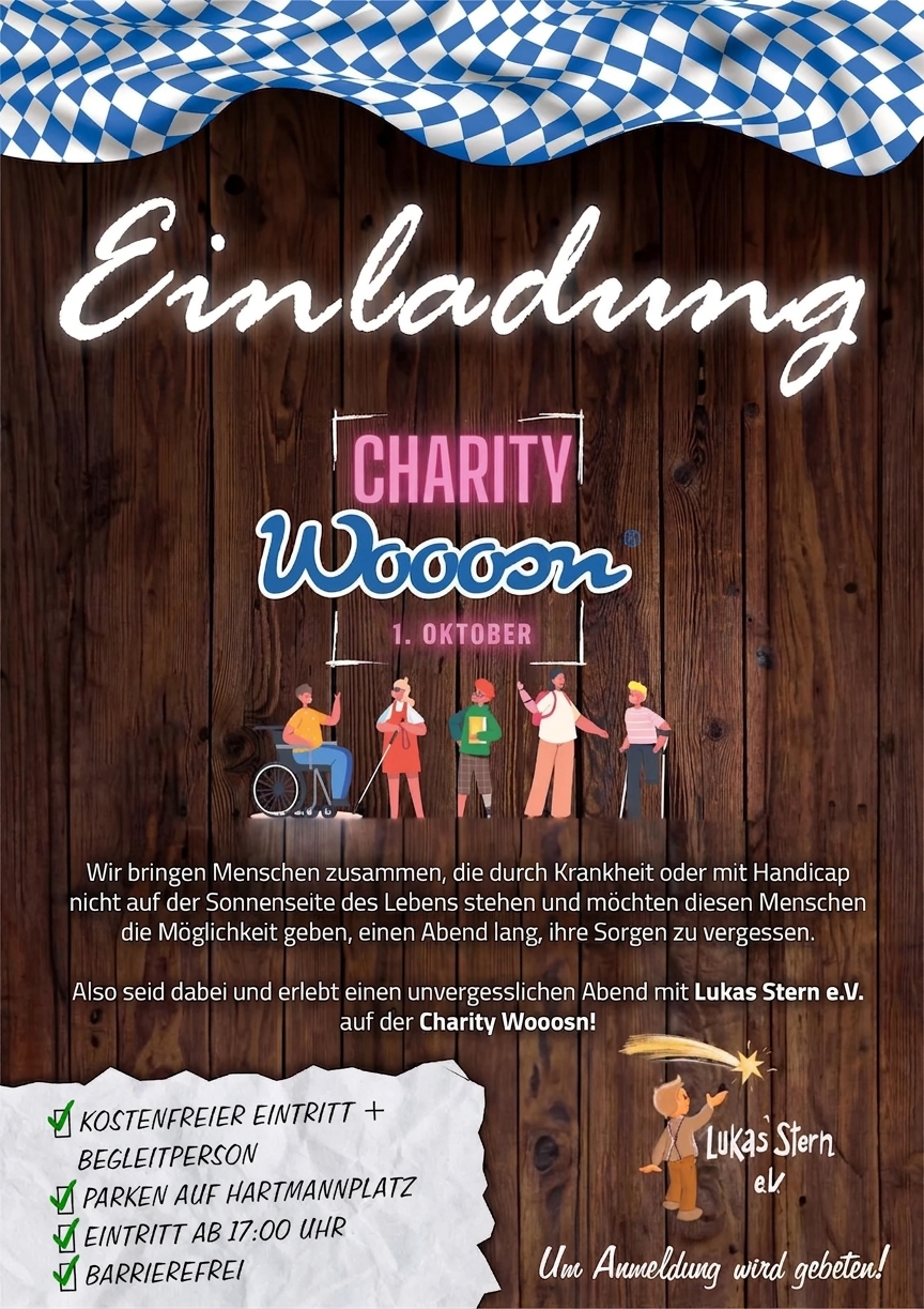 wooozn-2026 Einladung zum Charity Wooosn am 1. Oktober, kostenfreier Eintritt und barrierefreier Zugang